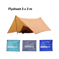 TENDA Flysheet 3x3 m Waterproof Tent Tarpaulin/