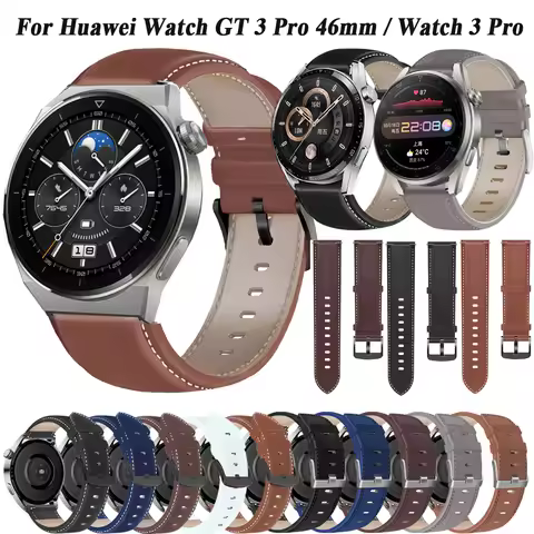 22mm Watch Straps For Huawei Watch GT3 Pro 46mm GT 2/3 SE/Pro/2E/GT2 46mm Leather Wrist Band GT2e Wa