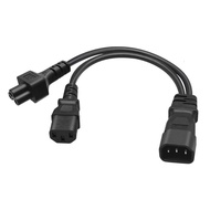 IEC C14 Male Plug Extension Power Cable 3Pin Connector IEC320-C14 to IEC320-C13+C5 Converter Adapter