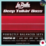 La Bella Deep Talkin' Bass Stainless Flat Wound Strings for 5-String Bass