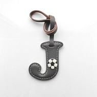 Handcrafted Football Leather Letter Bag Charm - Alphabet Bag Charm & Leather Bag Charm & Football Ba