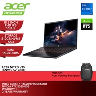 ACER Nitro V15 ANV15-52-78XQ Gaming Laptop - 15.6"/165hz/FHD IPS/i7-13620H/16GB D5/512GB SSD/RTX 505