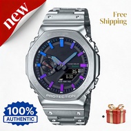 G-SHOCK ซีรีส์ GM-2100 รุ่นแฟชั่นสไตล์เรียบง่าย นาฬิกาสตริปสแตนเลสสำหรับผู้ชาย พร้อมส่ง พร้อมรับประก