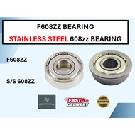 F608ZZ / STAINLESS STEEL 608ZZ BALL BEARING F608Z SHIELDED DEEP GROOVE FLANGED BALL BEARING