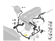 ท่อน้ำไหลกลับหม้อพักท่อนยาว(No.7) BMW Series 5 E60 525i 530i เครื่อง M54 (17127519258)