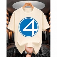 【Premium 220GSM 100% Cotton T-Shirt】GXG Baju Lelaki T-Shirt Short Sleeve with Number 4 Design, Casua