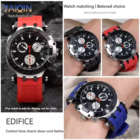 High quality rubber watch strap For Tissot T-Sport Racing series T115.417 Silicone Watchband T115 ma