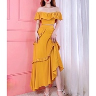 SS57 CROPTOP SHIRT + SKIRT SET