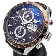 TAG HEUER Carrera Chronograph CV2A12 Men's Stainless Steel/Leather Automatic Watch with Braun Dial a