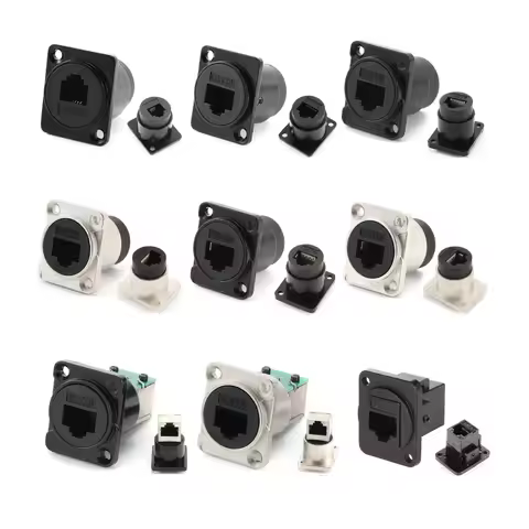 screw mount d type chassis rj11 cat3 rj45 cat5e cat6 cat6a connector Zinc alloy panel wall mount ext