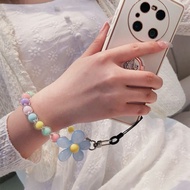 GANTUNGAN PGS Phone Straps Hp Lanyard Hp Flower Korean Chain Handphone Protector Macaron Flower Bead