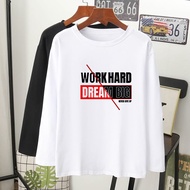 Dream big T-SHIRT Lengan Panjang Muslimah perempuan lelaki kain cotton baju labuh wanita longsleeve tshirt women men