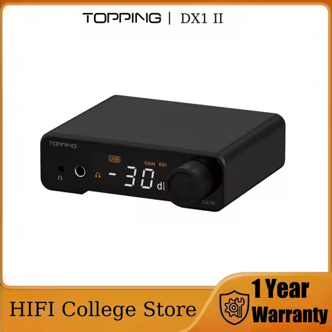 TOPPING DX1 II Mini Headphone Amplifier& Dac Fully Balanced Plug-and-Play Adapter for PC CD Players 