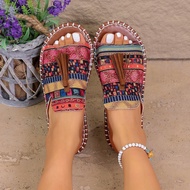 Bohemian Flat Slippers - Women's Beachwear | Large Sizes Available