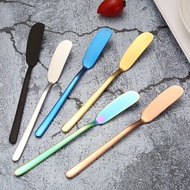 Best-seller on douyin#304Stainless Steel Butter Knife Korean Style Long Handle Jam Butter Scraper Western Tableware Golden Cream Cheese Pastry JaggerMQ3L OSNR