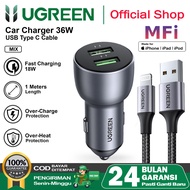 AXANSHOP Car Charger UGREEN Iphone MFI Fast Charging 18W 36W 42.5W-69W