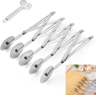 5 Wheel Pastry Cutter Stainless Steel Pizza Slicer Expandable Dough Cutter Multi-Round Pastry Baking