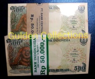 1 Gepok Uang Kuno 500 Monyet Tahun 1992 seri urut 100 lembar mahar
