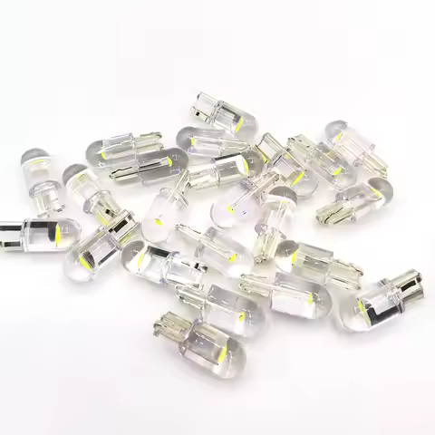 100PCS Highlight T10 W5W WY5W 168 501 2825 Transparent crystal LED COB Car The width light Side Door