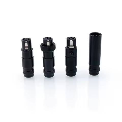 Mini XLR 3/4Pin Male Female Plug XLR Audio Microphone Connector MIC for Cable Soldering Straight Ada