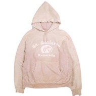 BOWWOW 2025 秋冬 日本製 ST. MACLAREN UNIV. 做舊連帽衫 (BW252-MUH L，粉紅色) - 做舊抓絨連帽衫。二手。