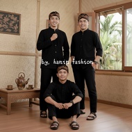 Setelan Pangsi Toyobo Premium / Kemeja Pria Etnik Adat Jawa Hitam Bordir Elegan/Baju Adat Sunda