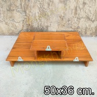 MK42 หิ้งวางพระไม้สักติดผนัง ขนาด 50*36 ซม. สีย้อม