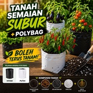 Tanah semaian subur + polybag (16"x16")