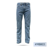 กางเกงยีนส์ขายาว ทรงกระบอก นิยมยีนส์ Niyom jeans สียีนส์ สียีนส์ฟอก ผ้าไม่ยืด รุ่น MB803