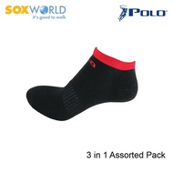 [SOXWORLD] Polo Haus Ankle Socks from Sox World Assorted Color (3 Pcs) 25-3061
