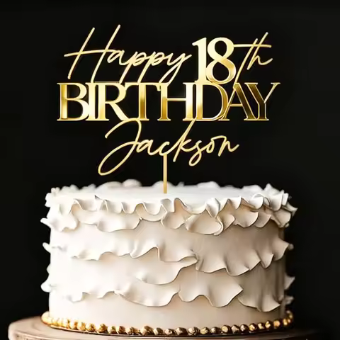 Personalized Birthday Cake Topper Happy Birthday Cake Topper 18th Birthday Cake Topper 50th Birthday