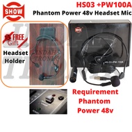SHOW HS-03+PW-100A Headset Phantom Power Microphone [ Mic Imam Mikrofon Kepala ]