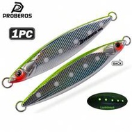 Proberos 1pc 40g 60g 80g 100g Sardine Slider Jigging Lure UV Coating Long Cast Metal Jig Fishing Lur