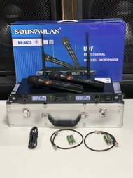ไมค์โครโฟน ไร้สาย ไมค์ลอยคู่ Soundmilan รุ่น ML-6673 UHF Wireless Microphone