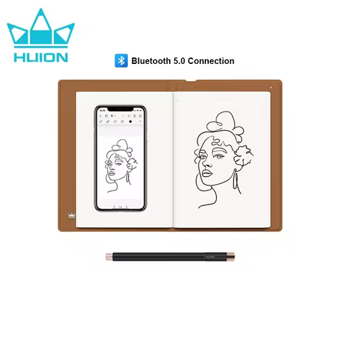 Huion Note Smart Notebook Wireless Graphics Tablet 50 Pages A5 Notepad Electronic Writing Pad Suppor