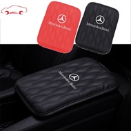 Car Armrest Pad Universal Leather Auto Center Console Box Cover Mat Automobiles Waterproof Armrest Protector Cushion For Mercedes Benz AMG E200 W210 W203 W124 W204 W211 W123 W205 W212 W203 C200 E350 A180 CLA A45 E240 E250 C200 GLC