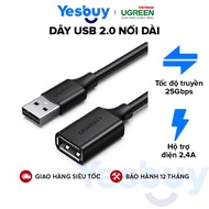 Usb 2.0 extension cord for PC, Laptop, Macbook 0.5-5m long UGREEN US103 - Genuine Product -