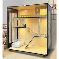 Luxury solid wood cat cage home indoor cat villa pet cage home cat house super large space free cat 