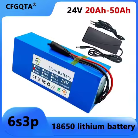 Battery Lithium pack 6s3p 24V 20Ah 30Ah 50Ah 18650 25.2v 20000/30000mAh Batterie Lithium-ion Avec Ch