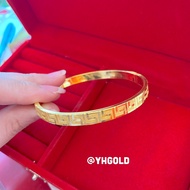 กำไลทอง1บาท YHGOLD กำไลเหลี่ยมรุ้ง/ตัดลาย ทองคำแท้96.5% ขายได้จำนำได้