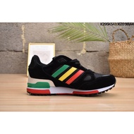 100% Original Adidas_New black and green men's shoes ZX750 retro running shoes