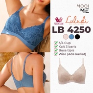 Luludi LB 4250 Bra 3/4 Cup Wire (Ada Kawat) Busa Tipis Renda (Lace)