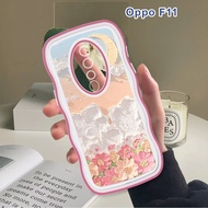 (Wave Case) For OPPO F11 F9 F7 Pro F5 Plus Casing Painting Flower Cover Shockproof Silicone Phone Softcase