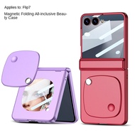 Makeup Mirror Skin-friendly Feel  Hinge Glass Protector Phone Case for   Flip 7 flip7 Lens Protect C