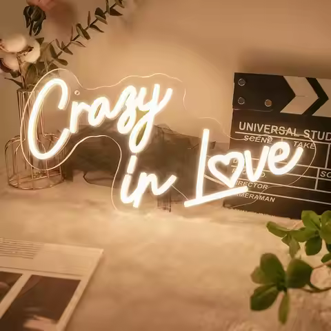 Crazy in Love Neon Sign Dimmable LED USB Neon Lights for Bedroom Wedding Engagement Party Decoration