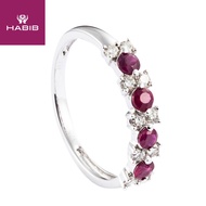 HABIB Red Ruby and Diamond Ring in 375/9K White Gold 25111