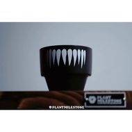 {HMP} Milestone Block Root Ceramic Flowerpot Breathable Vinyl Pot Plant Agave Trendy Succulent Black