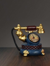 1個復古電話裝飾品，適用於商店櫥窗或家庭寫字檯樹脂工藝品
