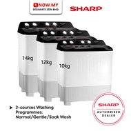 SHARP 10kg 12kg 14kg Semi-Auto Washing Machine EST1016 / EST1216 / EST1416 | Normal Gentle Soak Wash