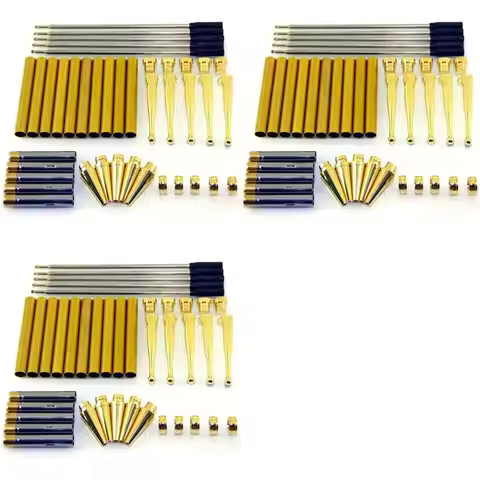 Woodturning Fancy Slimline Pen Kit Set X 15, Gold Finish, Twist Mechanism